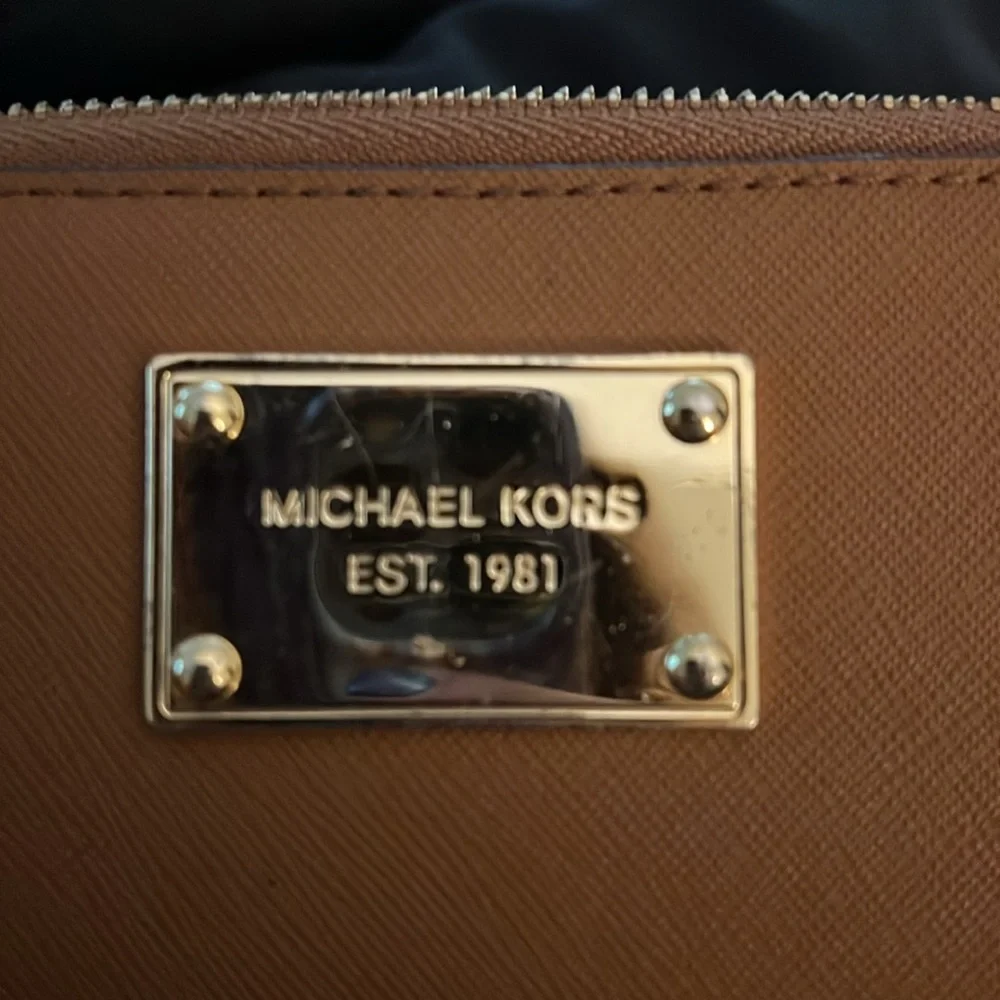 Michael Kors Tan Wristlet with Gold Accents - Picture 2 of 3